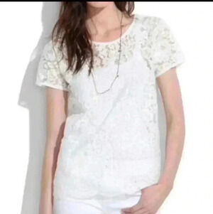 🌵Madewell flirty white lace tee
